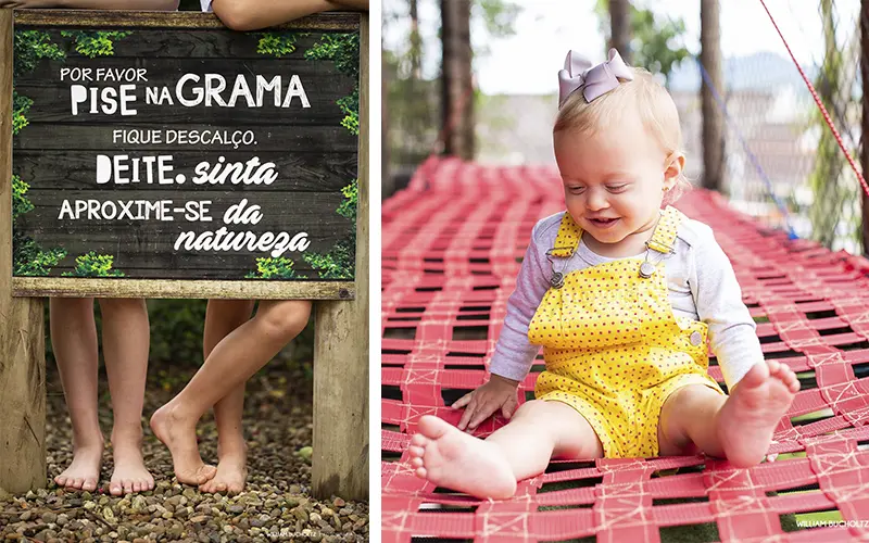 Criança brincando na Vila Encantada