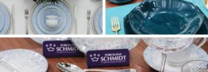 conjunto de linhas e produtos vendidos e fabricados na fábrica de porcelana Schmidt em Pomerode-SC